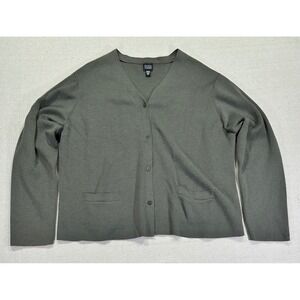 Eileen Fisher Women's XL WOOL Italian Yarn Cardigan Sweater Cropped‎